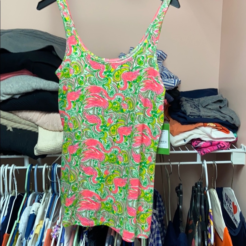 NWT Tabbie Tank in Hot Wings Resort White
